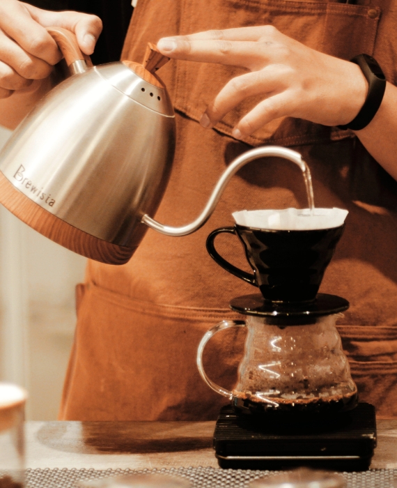 brewing coffee